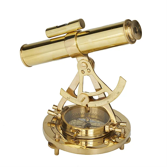 UMA Brass Metal Telescope with Compass Base, 8" x 8" x 8" | 28147