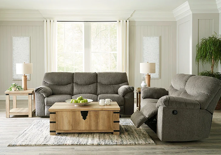 Alphons 2-Piece Reclining Living Room Set in Putty