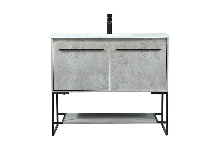 Elegant 40 In. Single Bathroom Vanity in Concrete Grey VF42540MCG CLOSEOUT