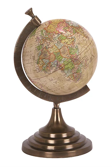 UMA Copper Aluminum Metal Educational/Geographic Earth Globe, 9" x 8" x 16" | 28326