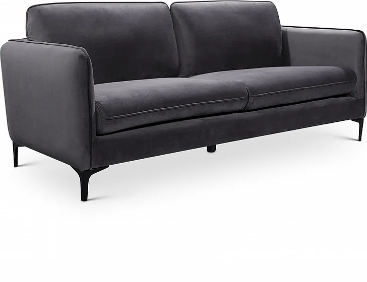 Meridian Poppy Velvet Sofa in Grey Velvet 690Grey-S