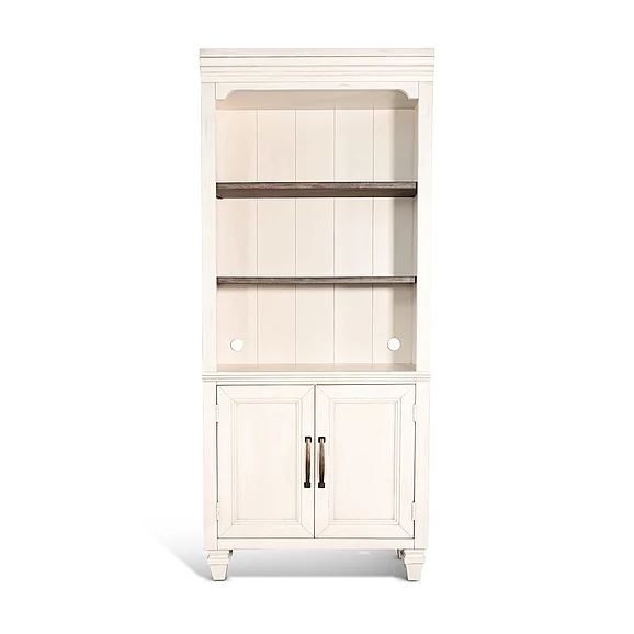 Sunny Designs white Two-Tone Wood Bookcase in Buckskin/Marble White 2846MB-BD