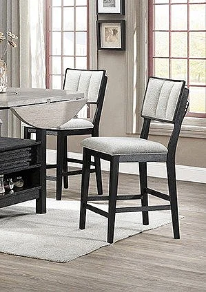 Crown Mark Cline Counter Height Chair (Set of 2) in Light Grey 2850LG-S-24