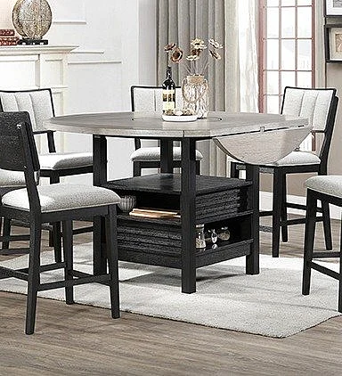 Crown Mark Cline Counter Height Table in Light Grey