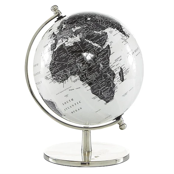 UMA White Aluminum Metal Educational/Geographic Earth Globe, 8 x 8 x 11 | 28569