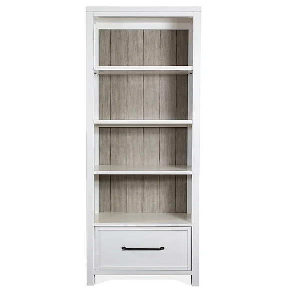 Riverside Furniture Finn Drawer Bookcase in Gray 28637