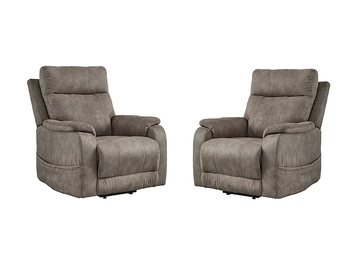 Crestmeade Power Lift Recliner in Fossil 1350312 (Set of 2) FedEx/UPS