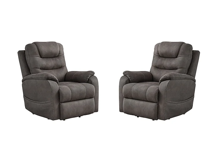 Snowfield Power Lift Recliner in Gunmetal 1760912 (Set of 2)