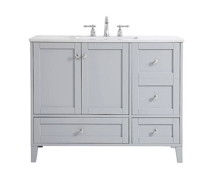 Elegant 42 In. Single Bathroom Vanity in Grey VF18042GR