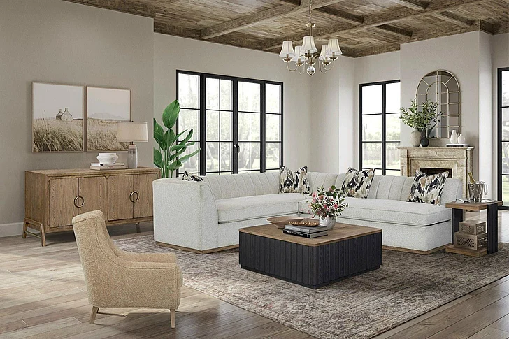 Emma Mason Signature Aurelia Channel Sectional in Ocean