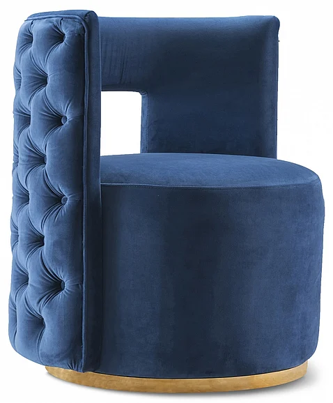 Meridian Theo Velvet Accent Chair in Navy Velvet 594Navy