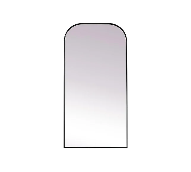 Elegant Metal Frame Arch Full Length Mirror 35X72 In. in Black MR1FL3572BLK