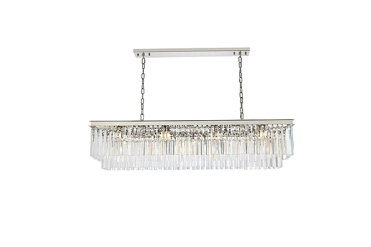 Elegant Sydney 12 Light Polished Nickel Chandelier Clear Royal Cut Crystal 1202D60PN/RC