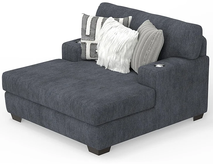 Corinthian Mercury Chaise w/ Cupholders in Vicking-Asphalt FG28C5