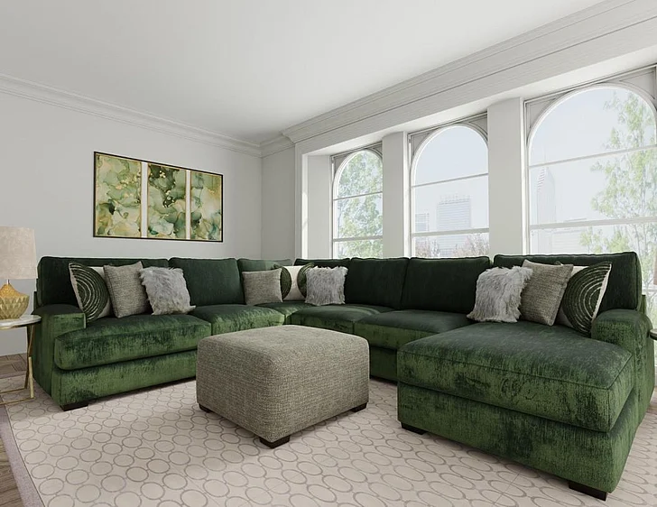 Corinthian 2900S Central Park 3pc Sectional Set in Luscious Pine