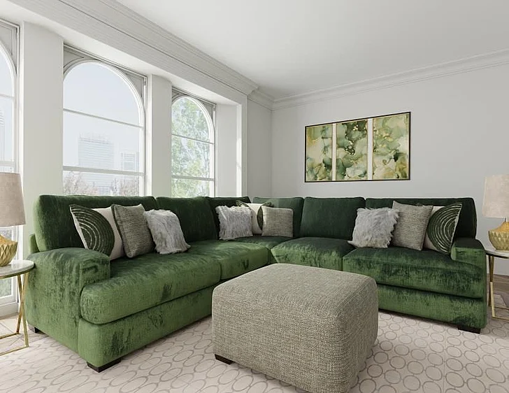 Corinthian 2900S Central Park 2pc Sectional Set in Luscious Pine