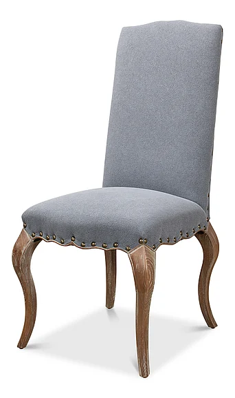 Sarreid Thorne Side Chair in Blue and Oak 29083 (Set of 2)