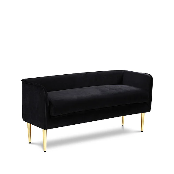 Meridian Audrey Velvet Bench in Black Velvet 184Black