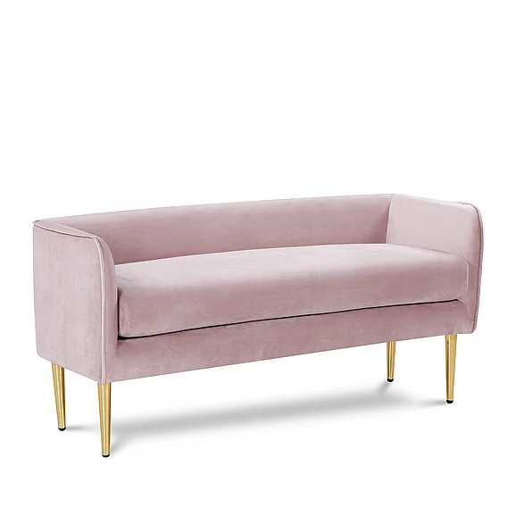 Meridian Audrey Velvet Bench in Pink Velvet 184Pink
