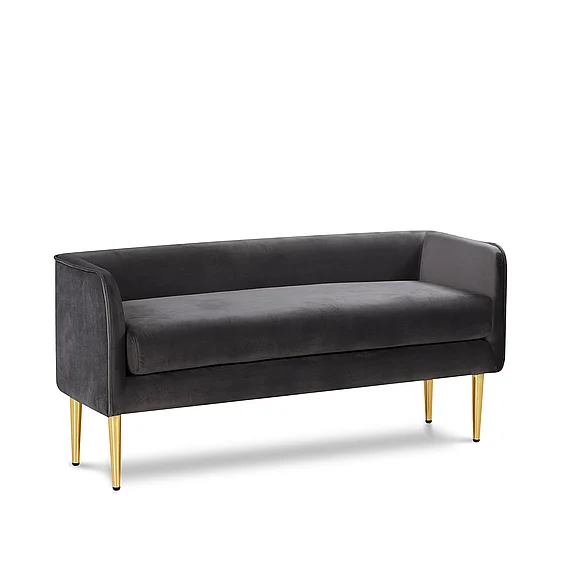 Meridian Audrey Velvet Bench in Grey Velvet 184Grey