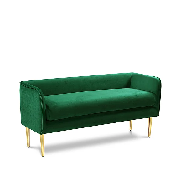 Meridian Audrey Velvet Bench in Green Velvet 184Green