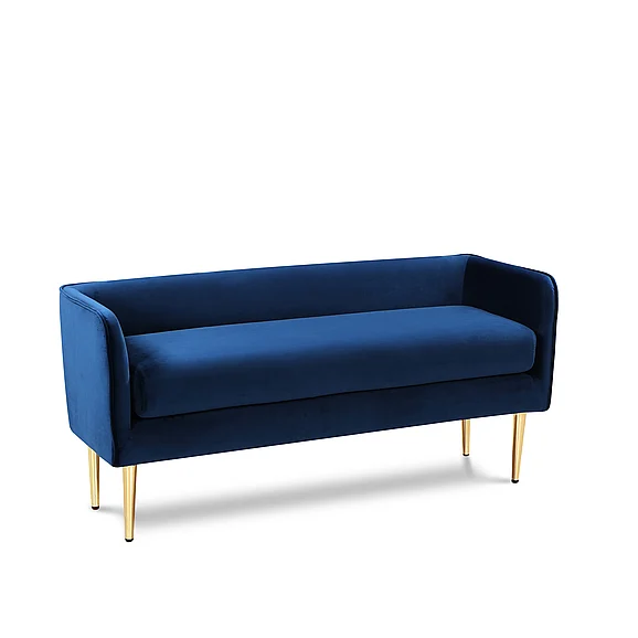 Meridian Audrey Velvet Bench in Navy Velvet 184Navy