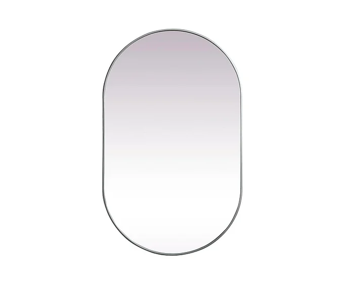 Elegant Metal Frame Oval Mirror 30X48 In. in Silver MR2A3048SIL