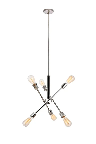 Elegant Axel 6 Lights Polished Nickel Pendant LD8016D18PN