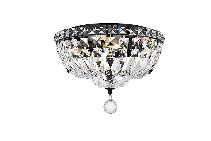 Elegant Tranquil 12 In. Black Flush Mount V2528F12BK/RC