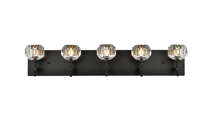 Elegant Graham 5 Light Wall Sconce in Black 3509W32BK