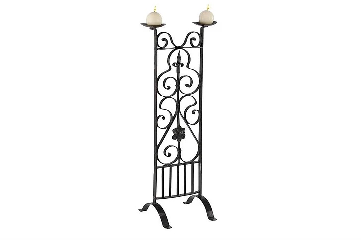 UMA Black Traditional Candle Holder, 13" x 10" x 32" | 29444 CLOSEOUT