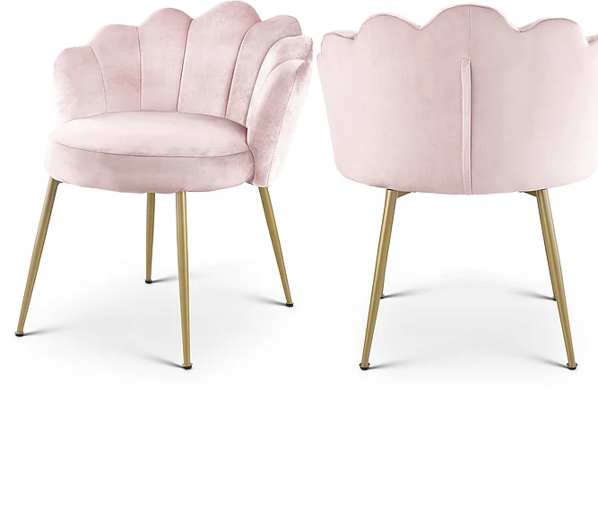 Meridian Claire Velvet Accent Chair / Dining Chair in Pink Velvet 748Pink-C
