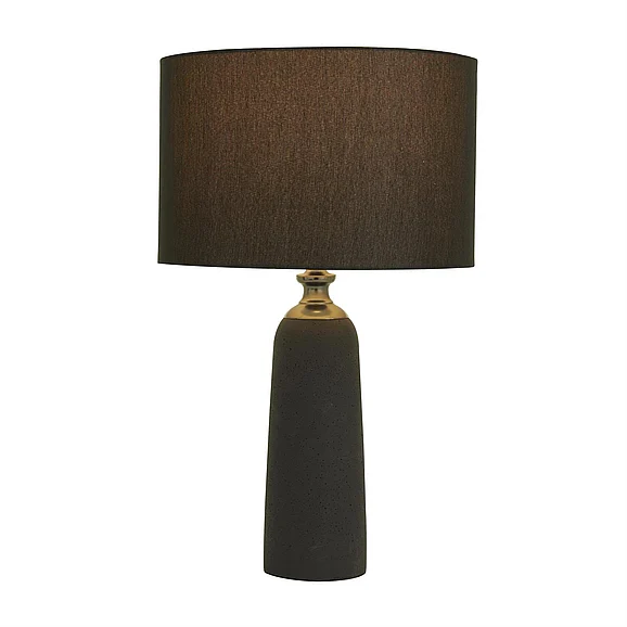 UMA Black Cement Stone Room Table Lamp, 14" x 14" x 23" | 29650 CLOSEOUT