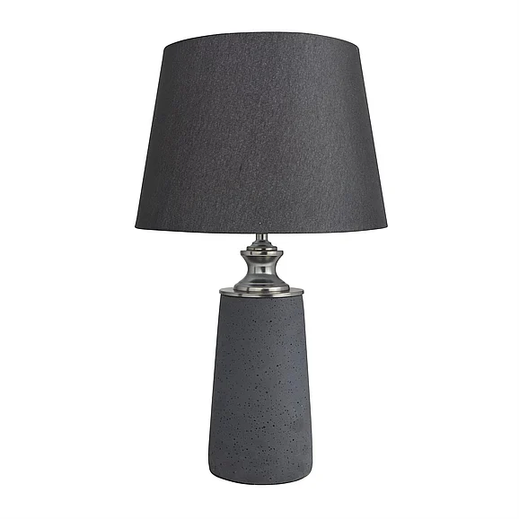 UMA Black Cement Stone Room Table Lamp, 14" x 14" x 24" | 29651 CLOSEOUT
