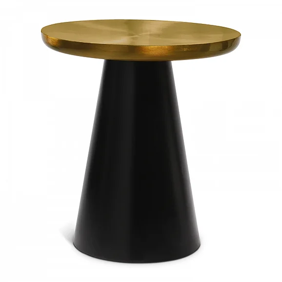 Meridian Martini End Table in Brushed Gold/Matte Black 240-E