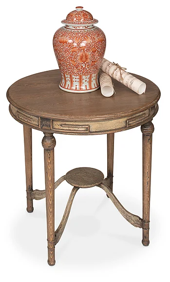 Sarreid Encore IHF French Tea Table in Warm Brown 29697