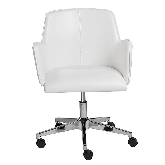 Euro Style Sunny Pro Office Chair in White with Chrome Base 29724WHT CLOSEOUT