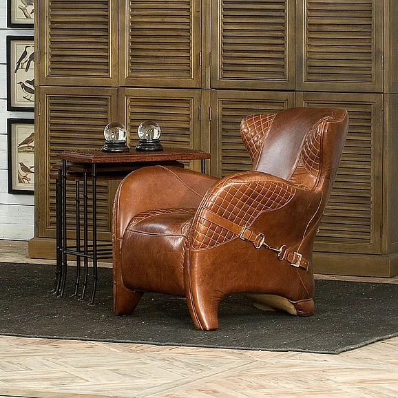 Sarreid Encore IHF Hera Arm Chair in Cuba Brown 29765