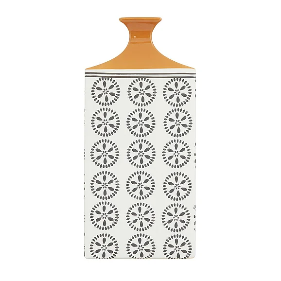 UMA White Ceramic Floral Decorative Vase with Orange Tops, 9" x 7" x 17" | 29797 CLOSEOUT