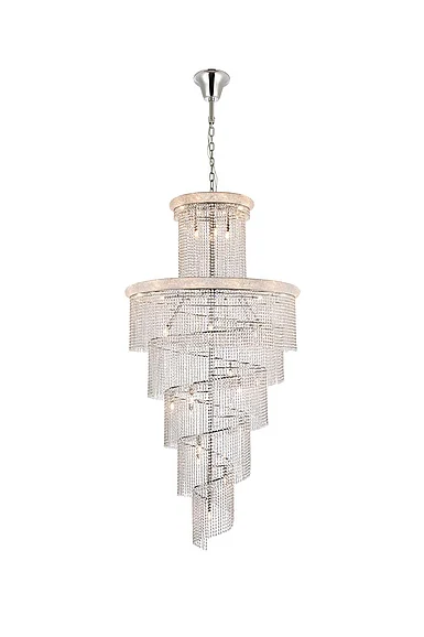Elegant Spiral 41 Light Chrome Chandelier Clear Royal Cut Crystal V1800SR48C/RC