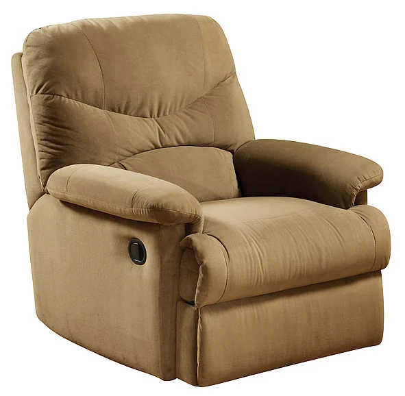 Acme Arcadia Microfiber Recliner in Light Brown 00627