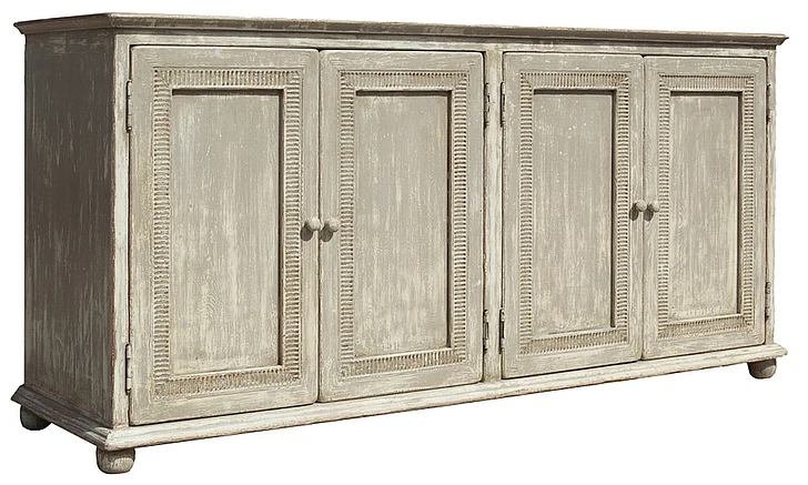 Sarreid Encore IHF Pie Crust Door Cabinet in Gray 29939