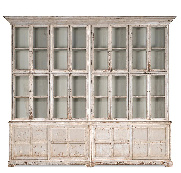 Sarreid Encore IHF Glass Front Cabinet in Antique White 29949