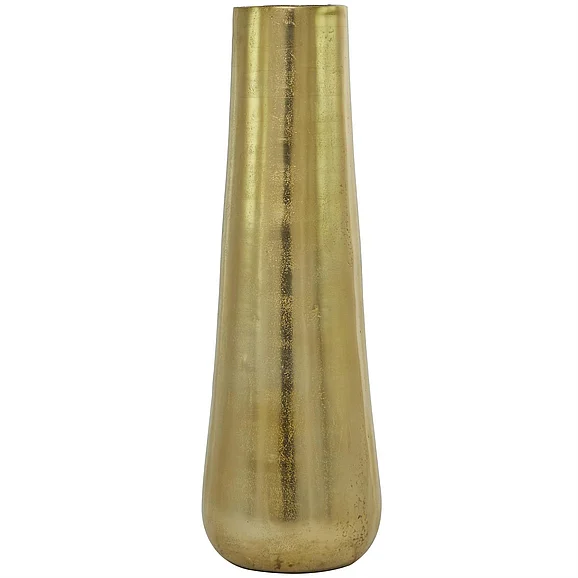 UMA Gold Aluminum Metal Decorative Vase, 9 x 9 x 31 | 29972