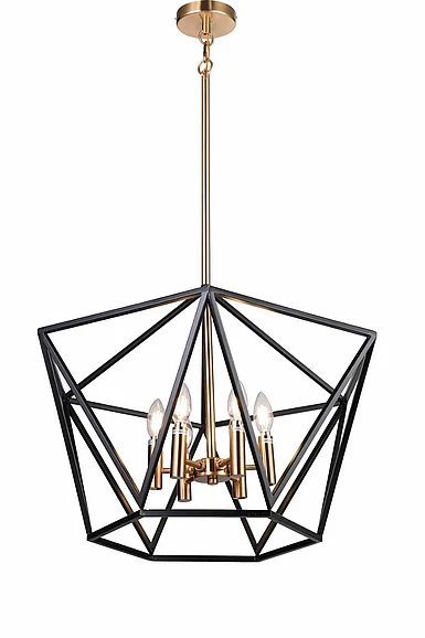 Vinci Lighting Vita Chandelier in Aged Brass/Black C1105-6AB/BK