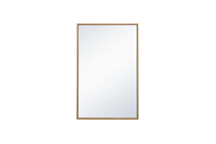 Elegant Metal Frame Rectangle Mirror 18X28 In. in Brass MR41828BR