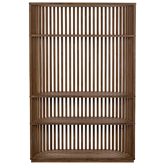 Noir Furniture Opal Bookcase in Teak GBCS185T