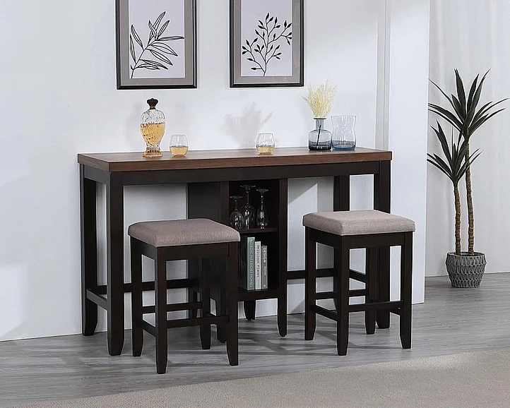 Urban Styles Dallas Sofa Bar Set in Walnut/Cappuccino 1439