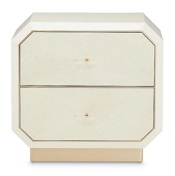 AICO La Rachelle Nightstand/End Table 2 Drawers in Medium Champagne 9034042-136