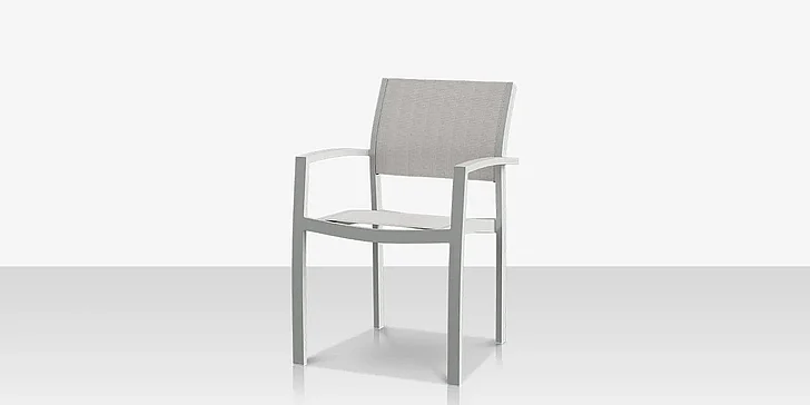 DecoScape Fusion Dining Arm Chair in Kessler Silver - Cloud Duo Sling SF-3001-163-KES-CLD